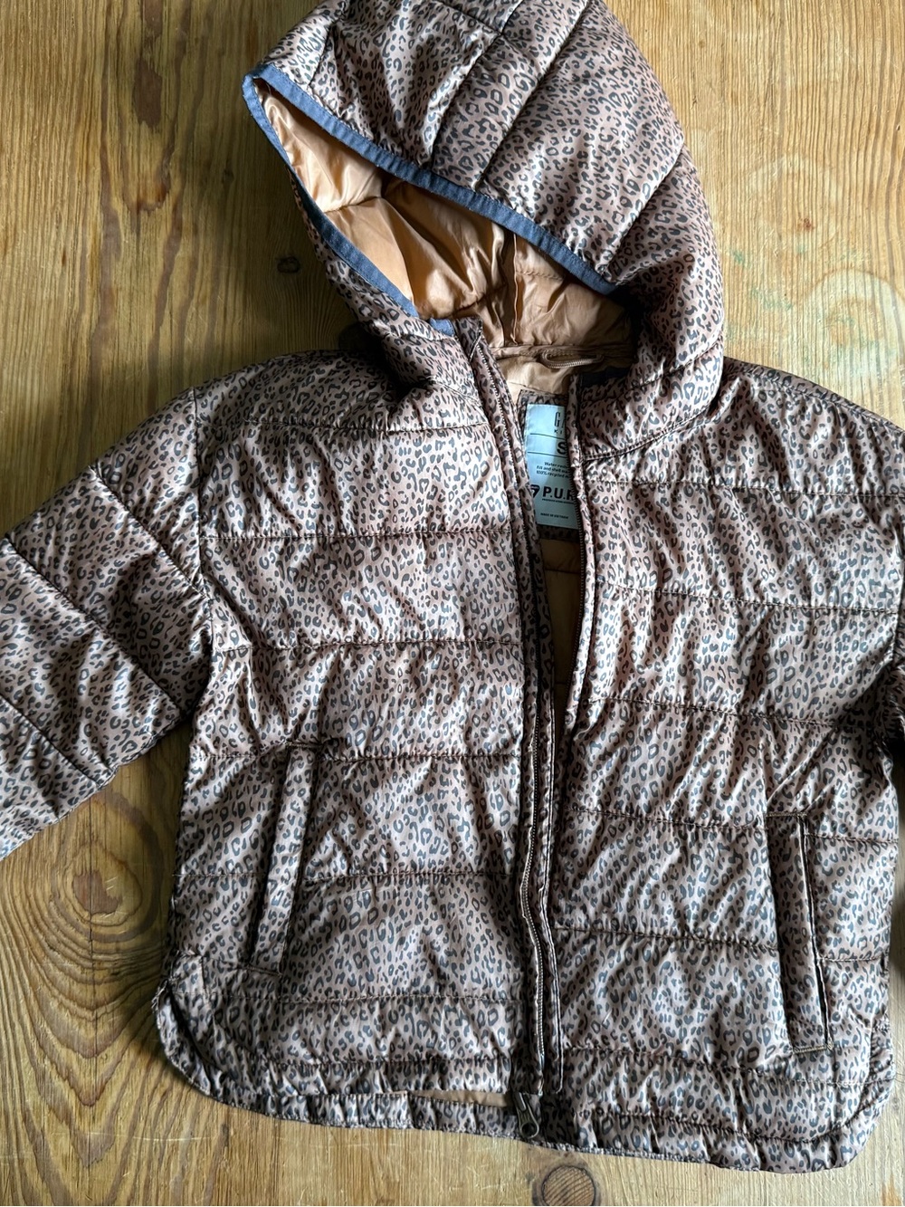 GAP Kids Leopard Print Puffer Jacket